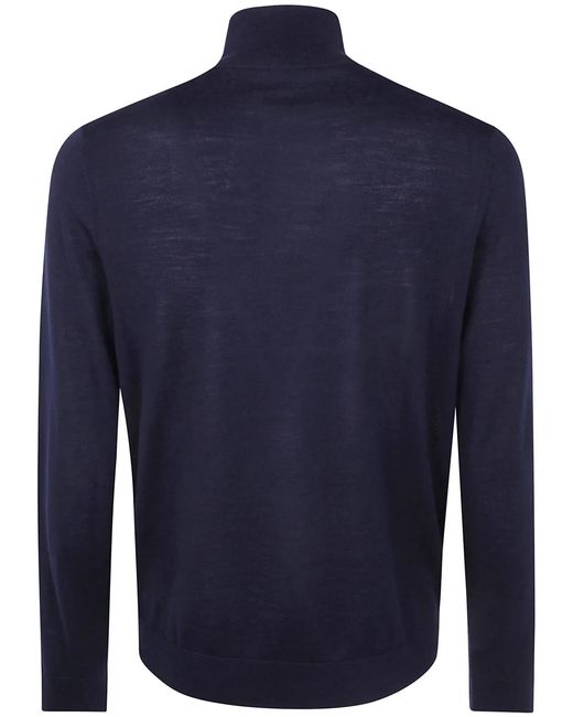 Paul Smith Blue Sweater Zip Neck for men