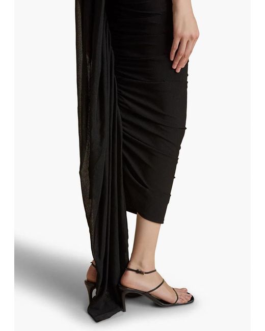 Khaite Black Aura Skirt With Waterfall Folds