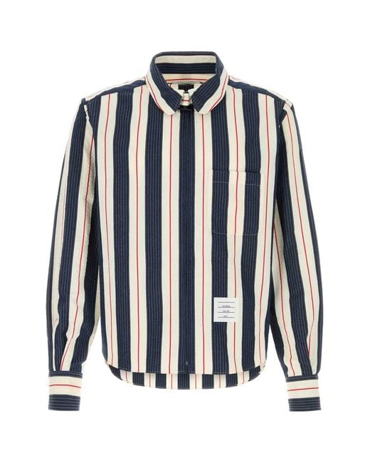 Thom Browne Blue Embroidered Jersey Shirt for men