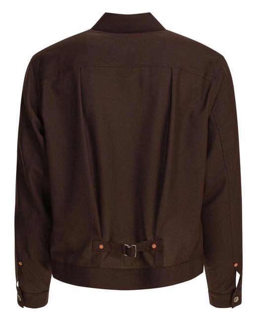 Sacai Brown Polyester Wool Jacket for men