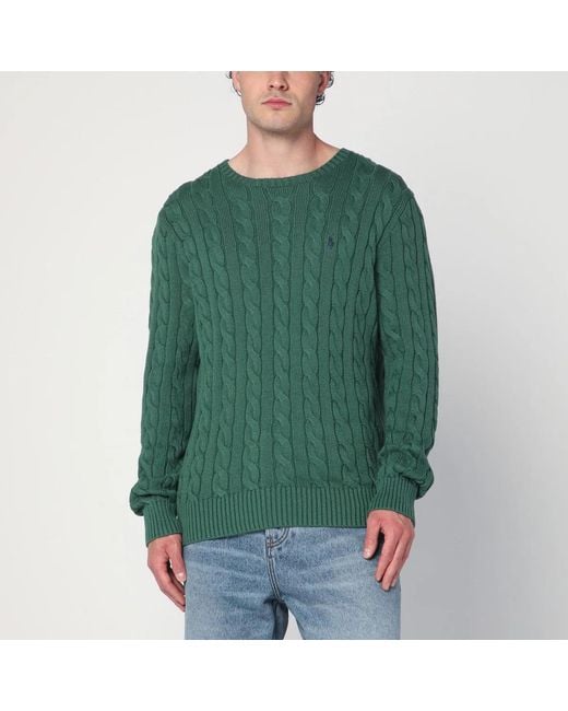 Polo Ralph Lauren Green Cotton Cable-Knit Jumper for men
