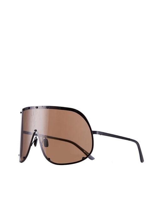 Rick Owens Natural Sunglasses Shield Blk for men