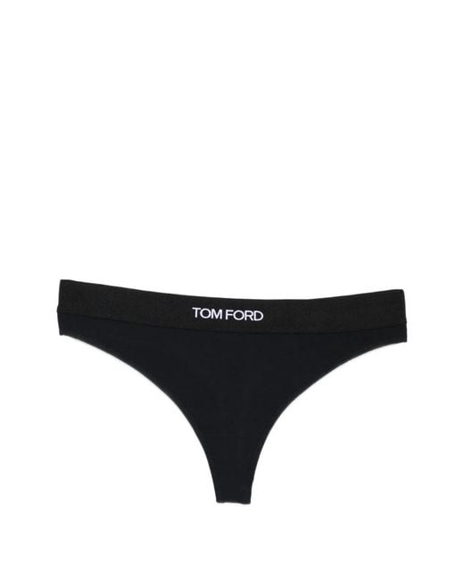 Tom Ford Black Logo Thongs
