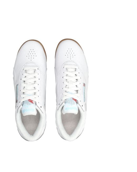 Reebok White Freestyle Low Leather Sneakers