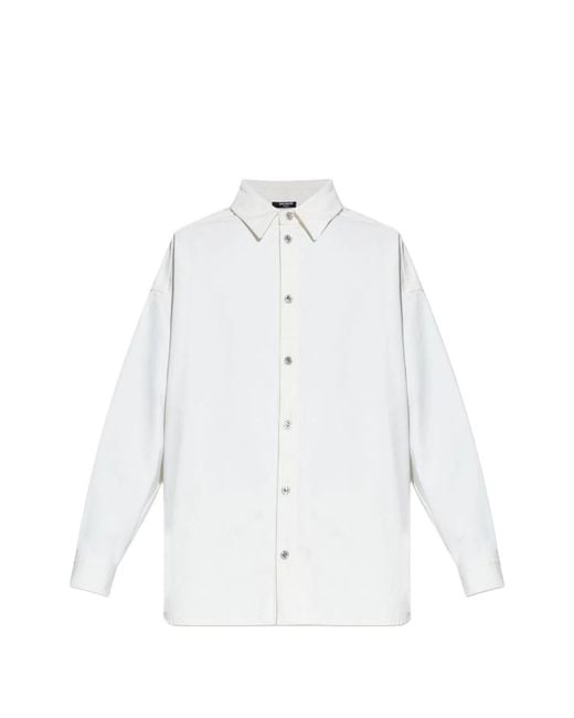 Balmain White Cotton Shirt for men