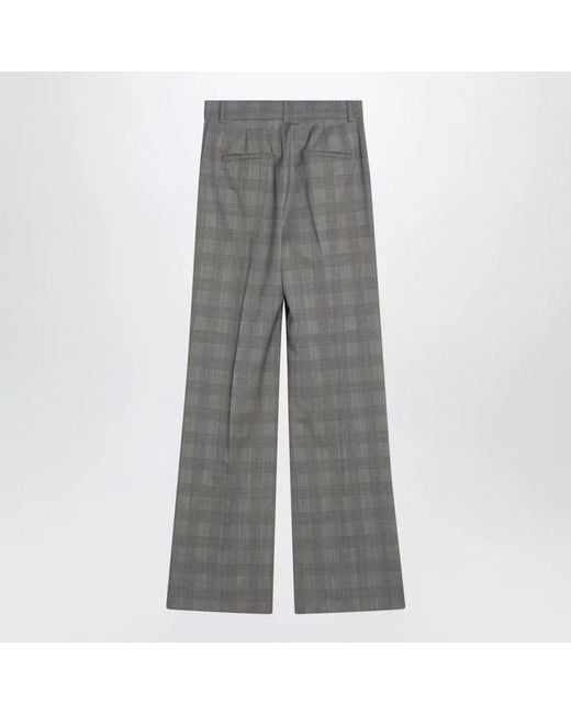 Max Mara Gray Prince Of Wales Check Pants