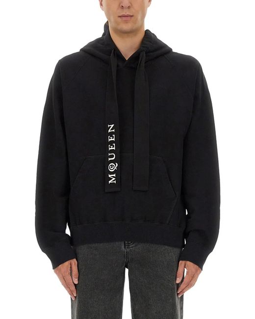 McQueen Black Cotton Sweatshirts for men