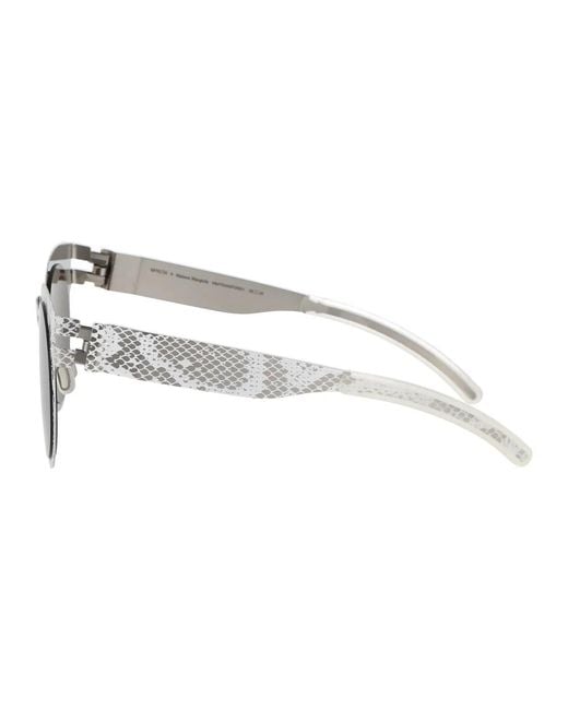 Mykita Gray Python Flash Metal Sunglasses