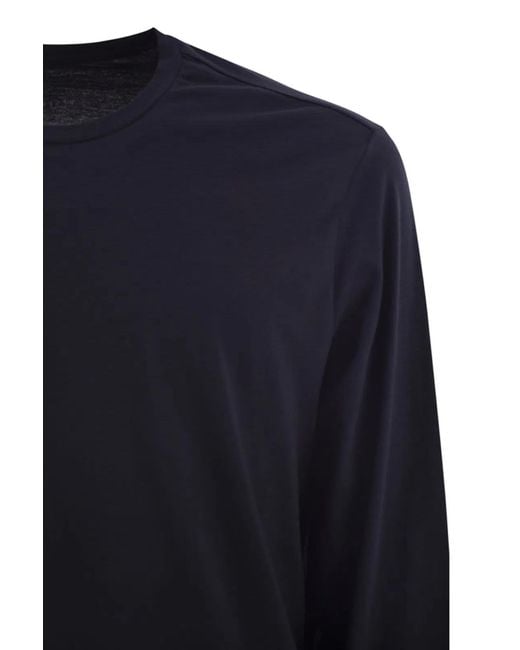 Majestic Blue Long-Sleeved Crew-Neck T-Shirt for men