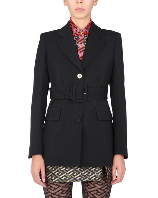 Versace Black Jacket With Medusa Button