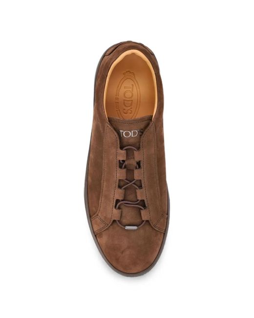 Tod's Brown Nabuk Leather Sneakers for men