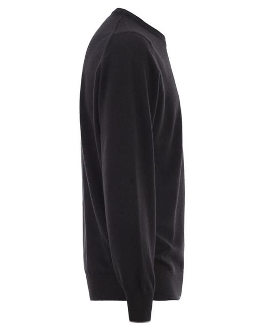 Brunello Cucinelli Black Pure Cashmere Crew-Neck Sweater for men