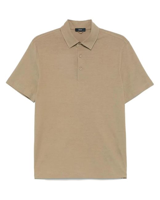 Herno Natural Knitted Polo Shirt for men