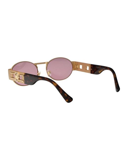 Versace Pink Matte Metal Sunglasses