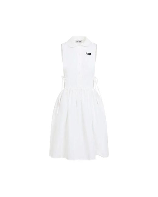 Miu Miu White Popeline Mini Dress