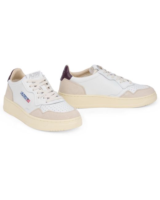 Autry White Medalist Low-Top Leather Sneakers With Retro Eighties Tennis-Style Design