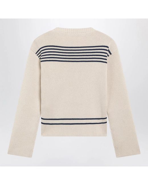 Balenciaga White Boat-Neck Ribbed Cotton Sweater