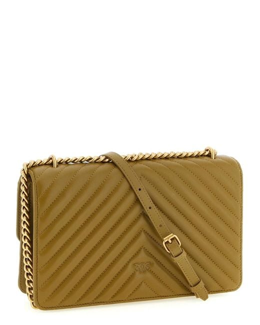 Pinko Metallic 'Love One Classic' Crossbody Bag