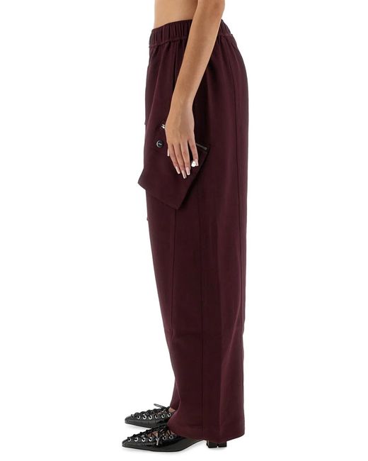 Ganni Red Twill Pants