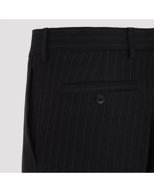Miu Miu Black Embroidered Stretch Wool Palazzo Pant