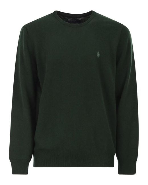 Polo Ralph Lauren Green Wool Crew Neck Jumper for men