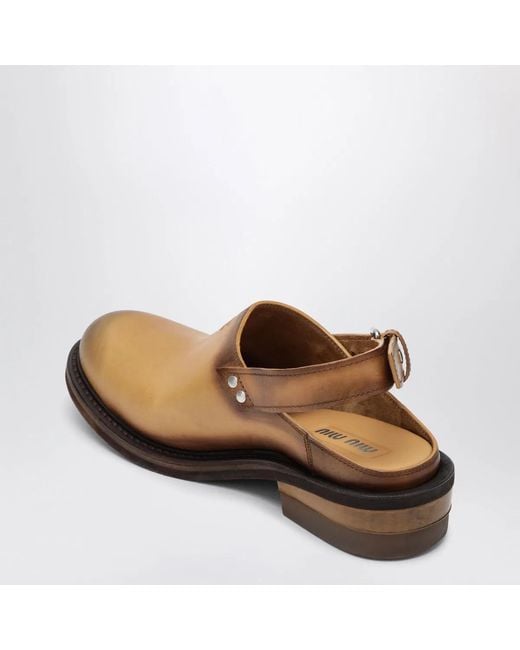 Miu Miu Brown Clogs