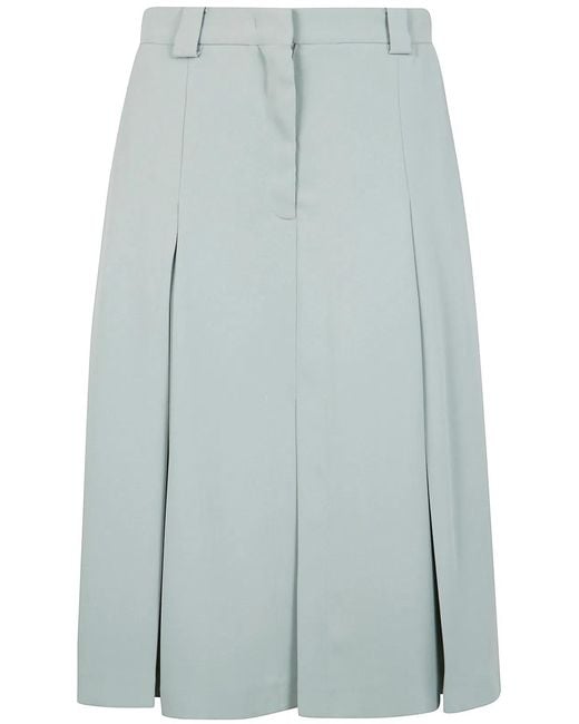 N°21 Blue Crepe Sable Midi Skirt