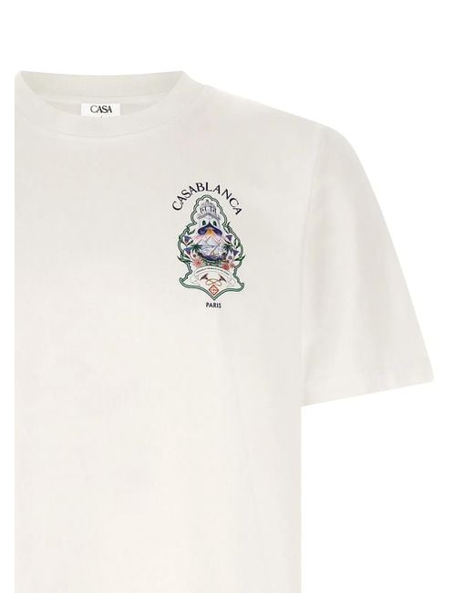 Casablanca White 'Hotel Emblem' Print T-Shirt for men