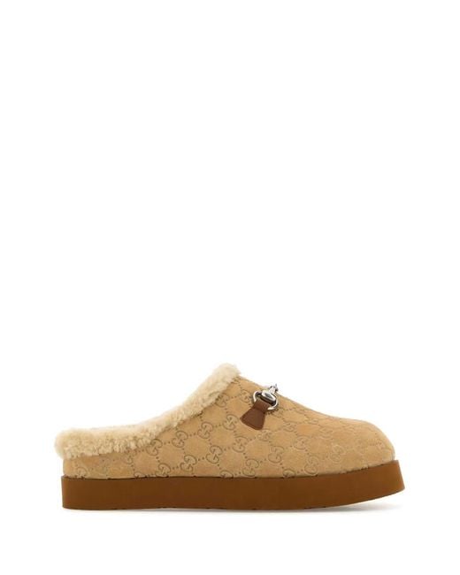 Gucci Brown Horsebit Suede Mules for men