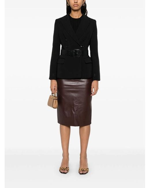 Elisabetta Franchi Black Double-Breasted Jacket