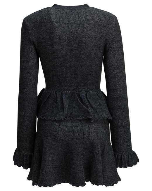 Self-Portrait Black Short Knit Dress