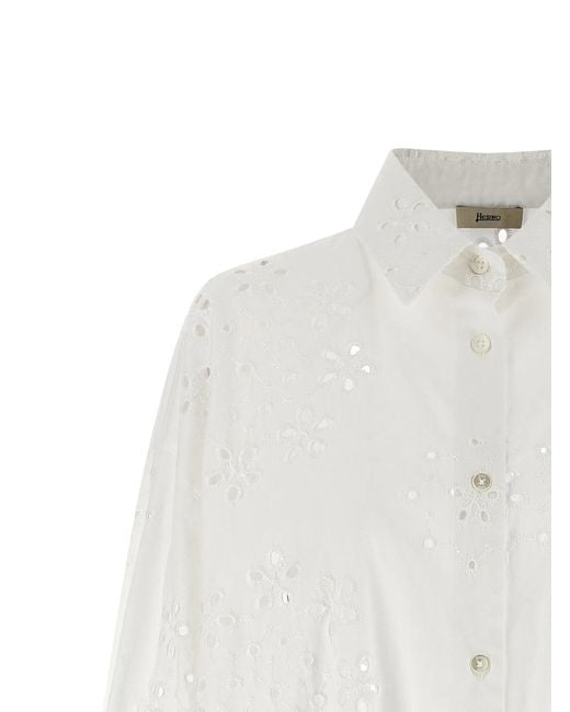 Herno White 'Broderie Anglaise' Shirt