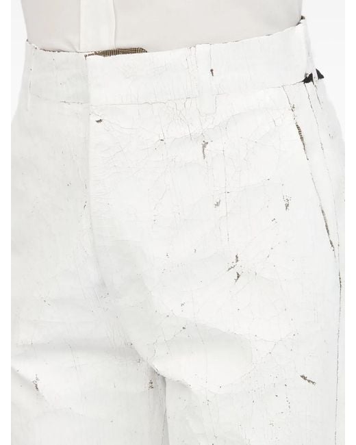 MM6 by Maison Margiela White Wax Trousers