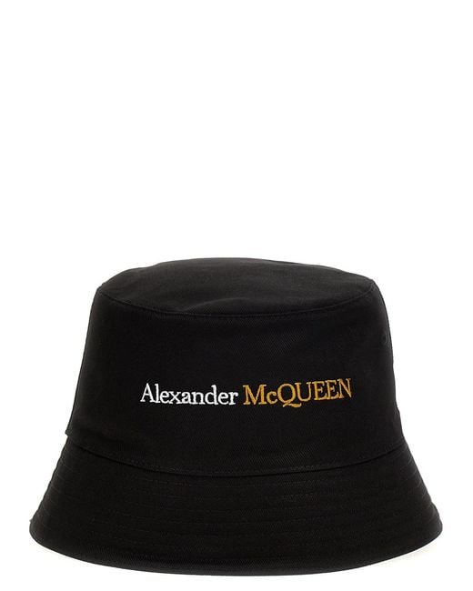 McQueen Black Logo Bucket Hat for men