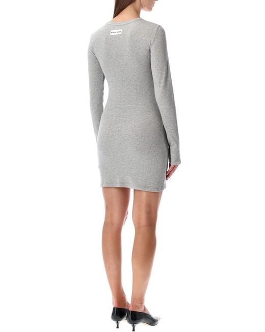 MARINE SERRE Gray Moon Logo Mini Dress