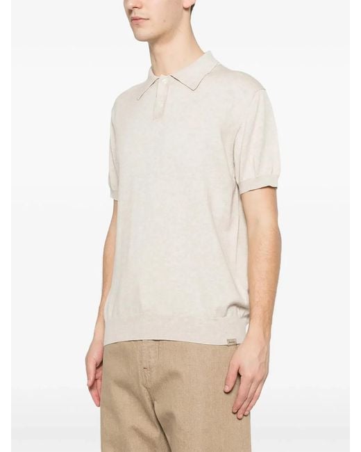 Woolrich White Knitted Polo for men