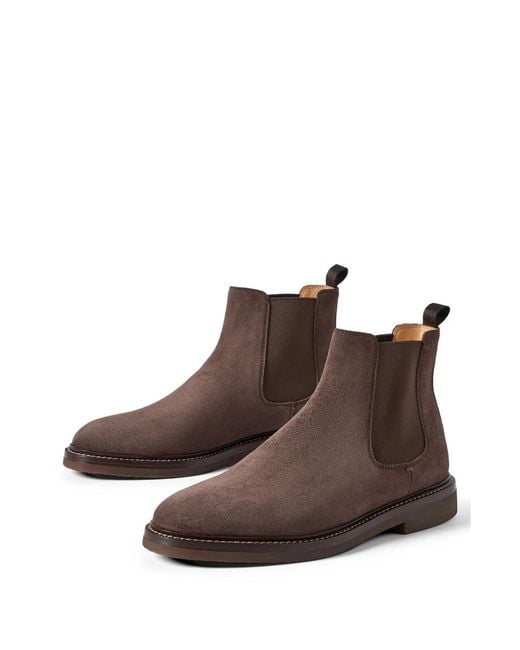Brunello Cucinelli Brown Suede Chelsea Boots for men