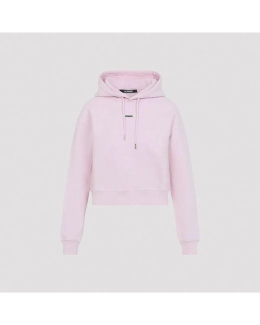 Jacquemus Pink Hoodie Logo Patch