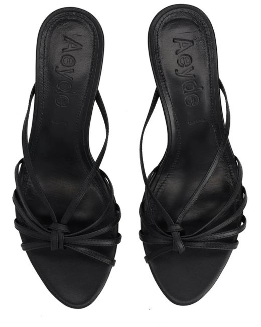 Aeyde Black Sandalo "Abby" Con Tacco