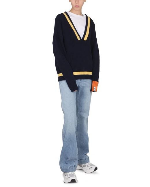 RIGHT FOR Blue V-Neck Jersey