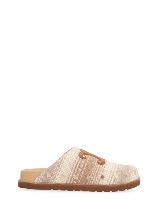 Céline Pink Pitea Fabric Mules