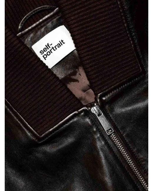 Self-Portrait Black Leather Jacket