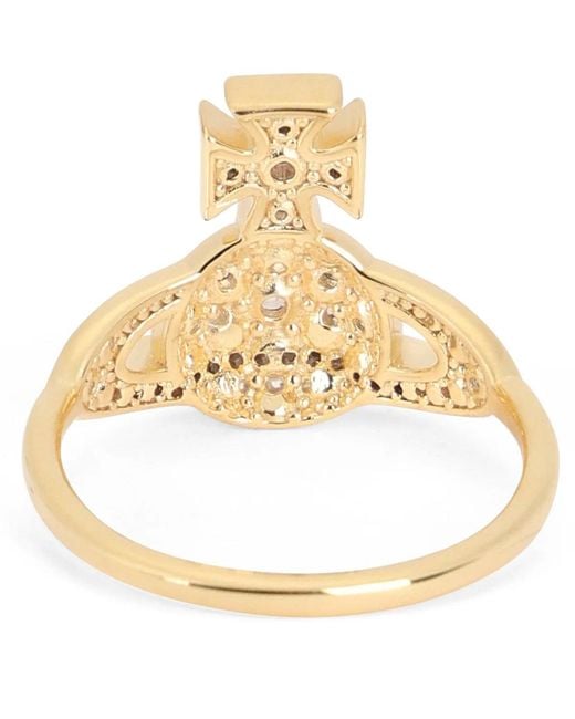 Vivienne Westwood White Little Orb Ring With Crystals