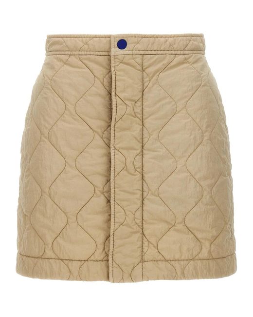 Burberry Natural Quilted Nylon Skirt