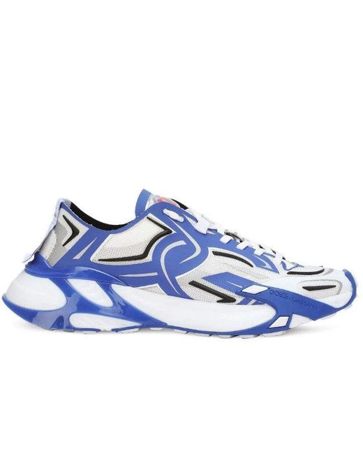 Dolce Gabbana Men's Blue Wen Polyester-Blend Sneakers