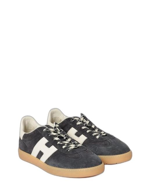 Hogan Blue Cool Suede Sneakers With Nappa Leather Perforated H Detail for men