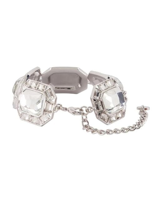 Self-Portrait Metallic Crystal Bracelet