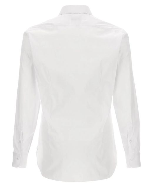 Barba Napoli White Poplin Shirt for men