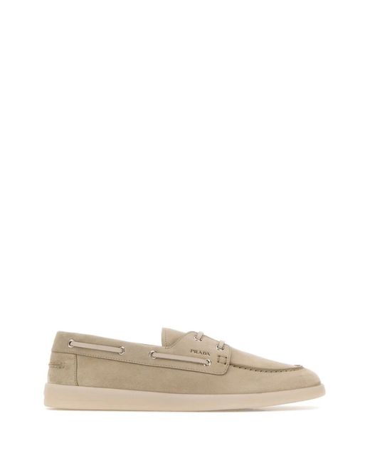 Prada Natural Suede Loafers for men