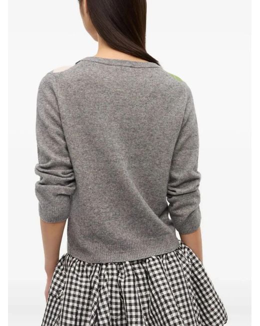 Ganni Black Check Cardigan